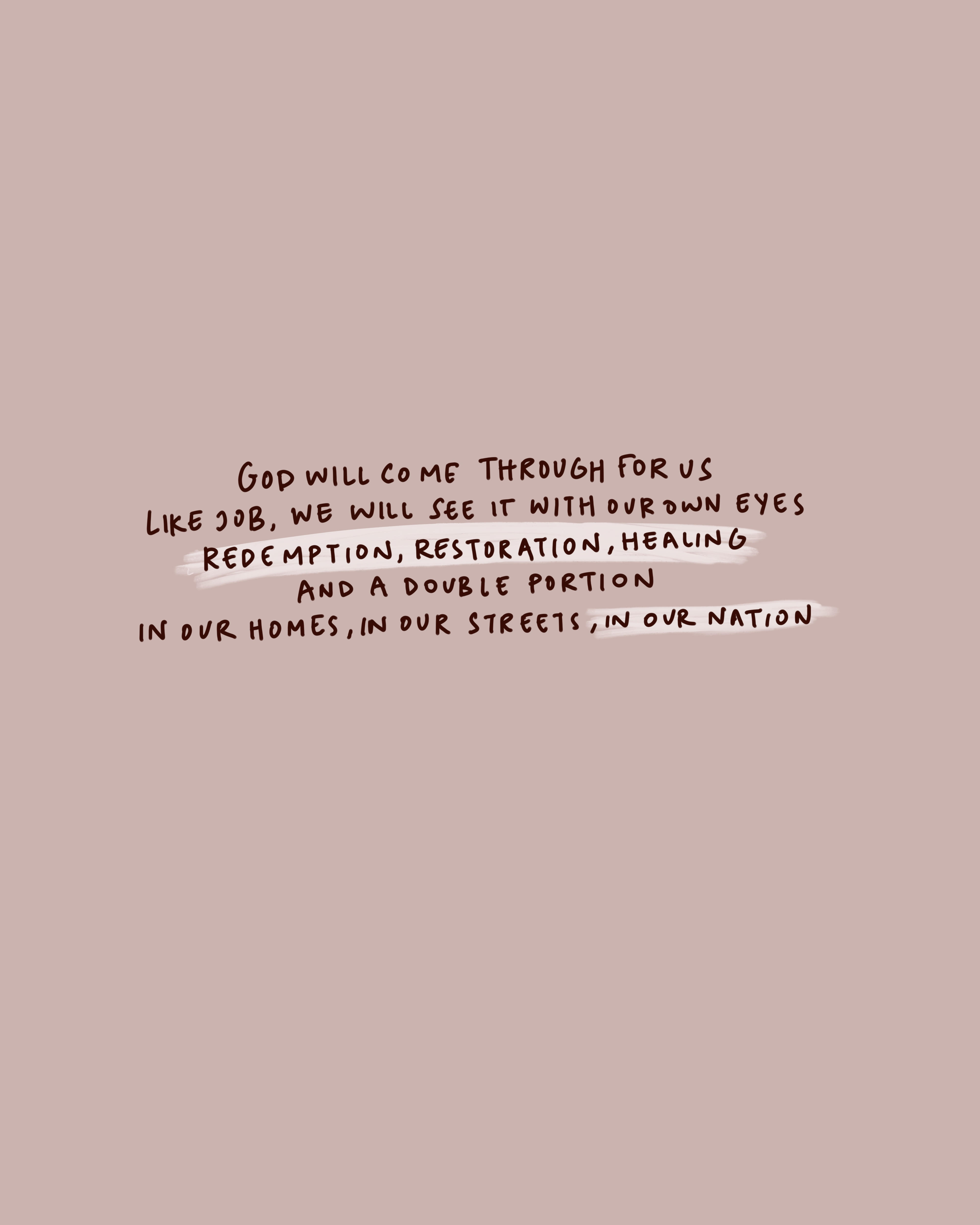 God will come through