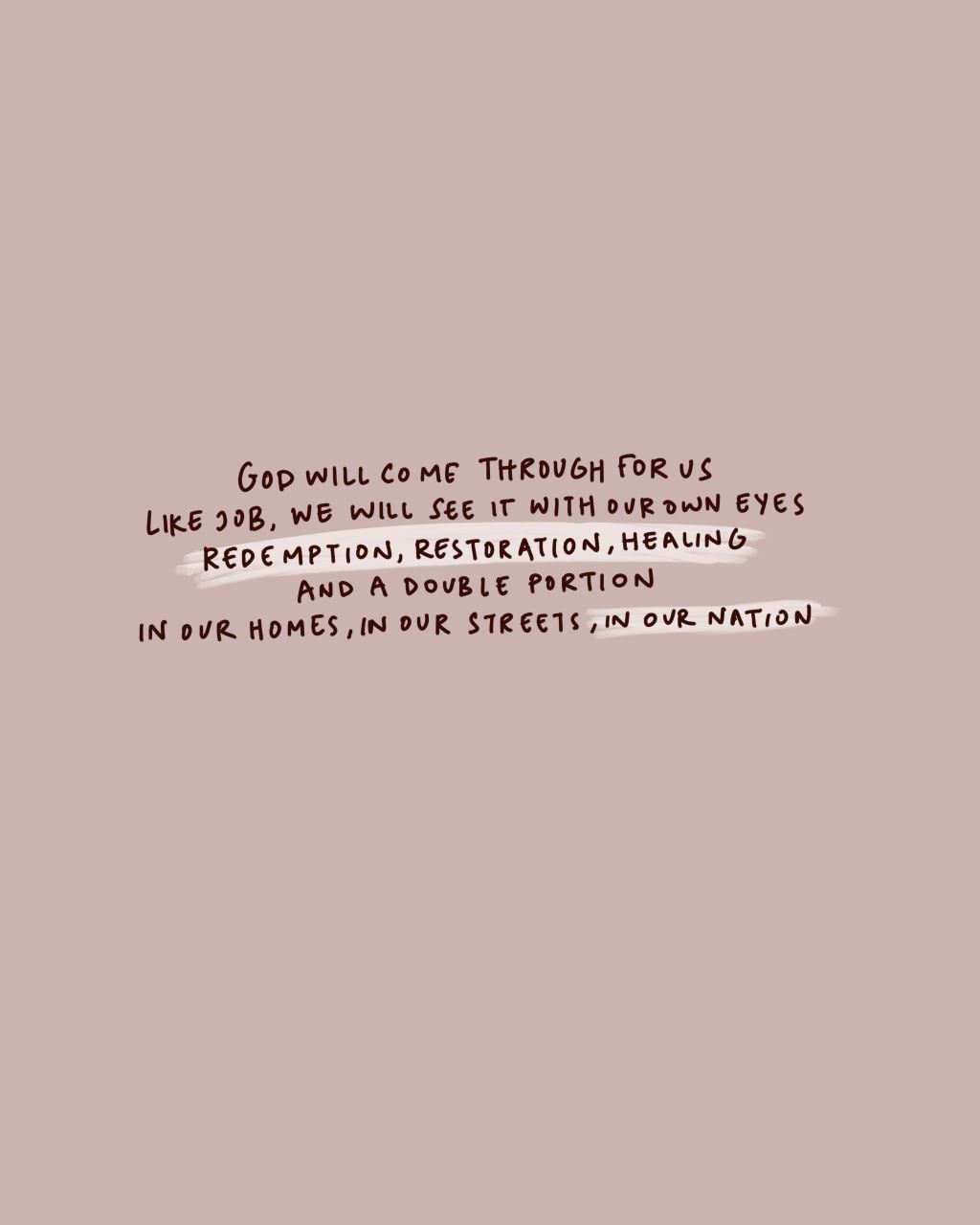 God will come&nbsp;through